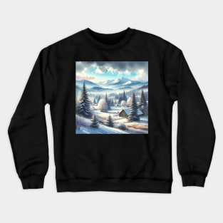 Winter Village Winter Landscape Crewneck Sweatshirt